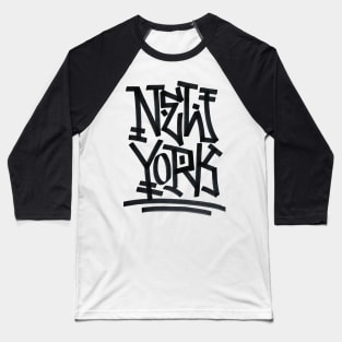 New York Tag 2 ( Black on white) Baseball T-Shirt